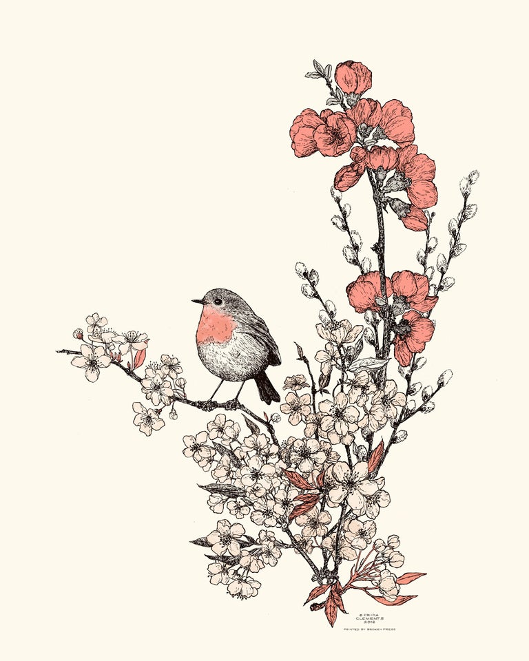Bird & Blossom Print